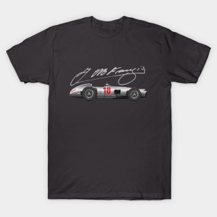 Juan Manuel Fangio W196 illustration with signature T-Shirt